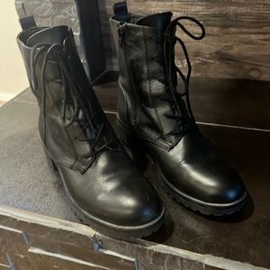 Black combat boots